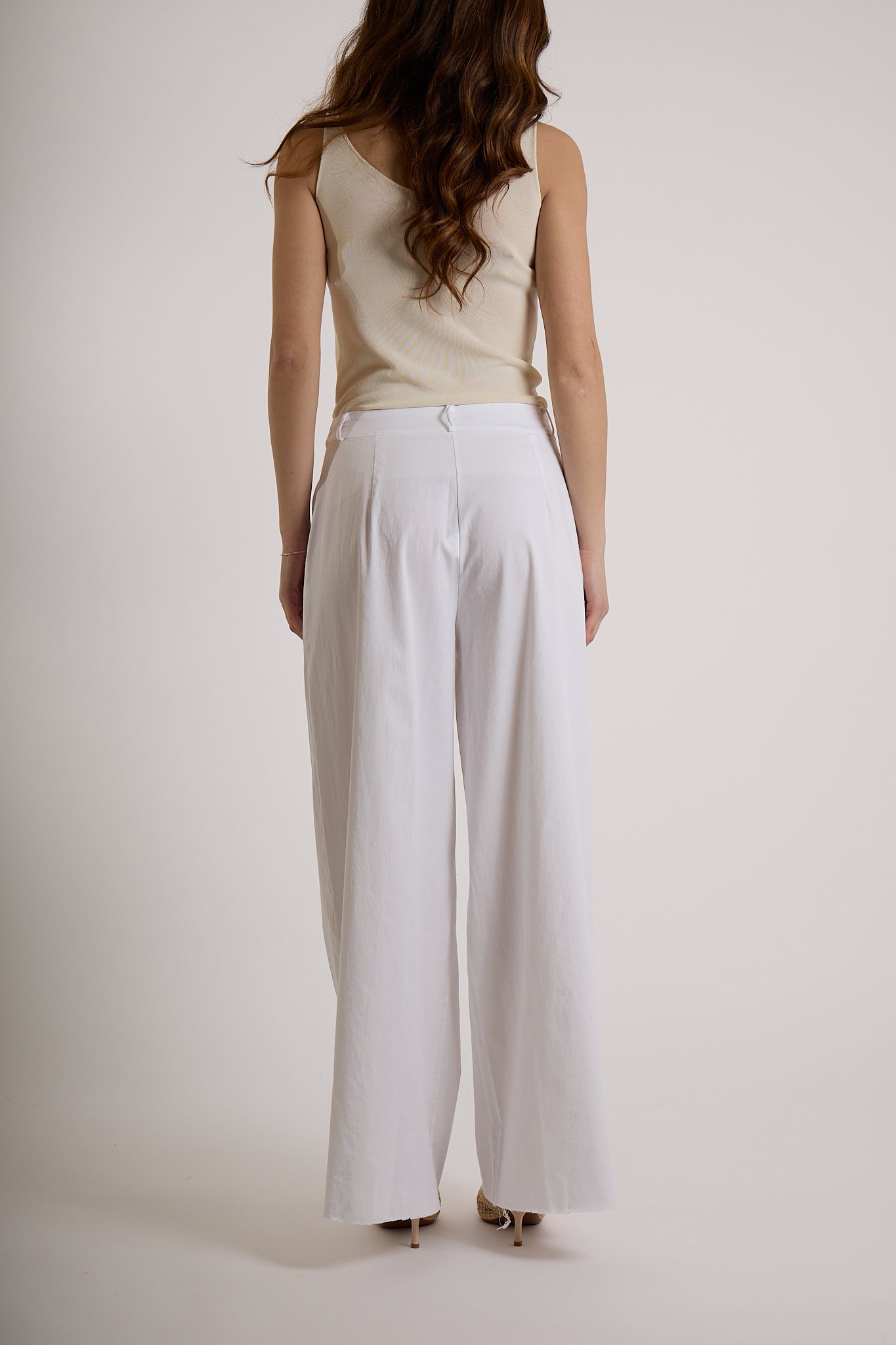 PANTALONE PALAZZO GAMBA AMPIA|Colore:Bianco