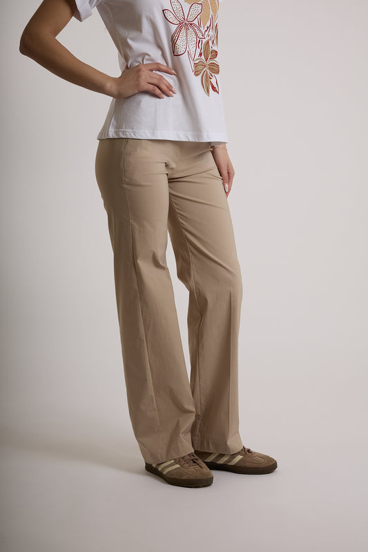 PANTALONE GAMBA LARGA|Colore:Sabbia