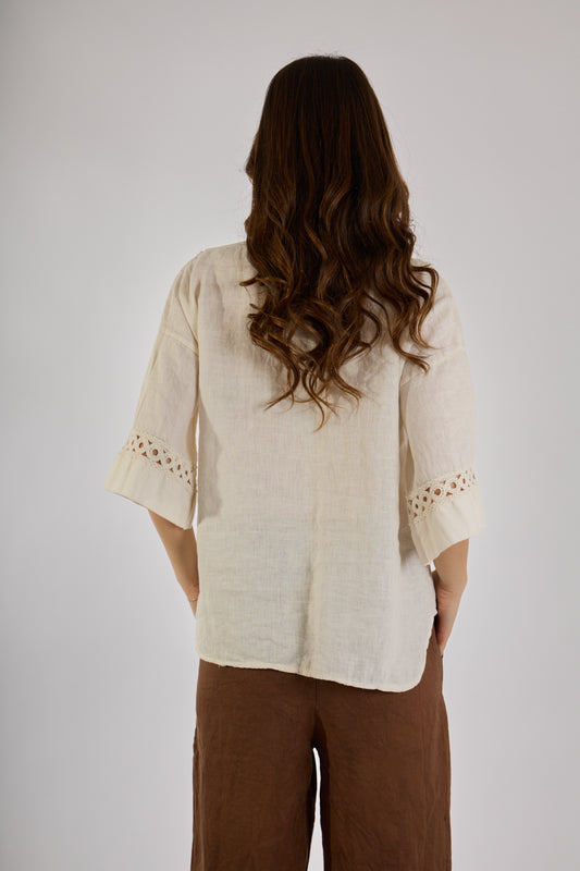 BLUSA LINO|Colore:Avorio
