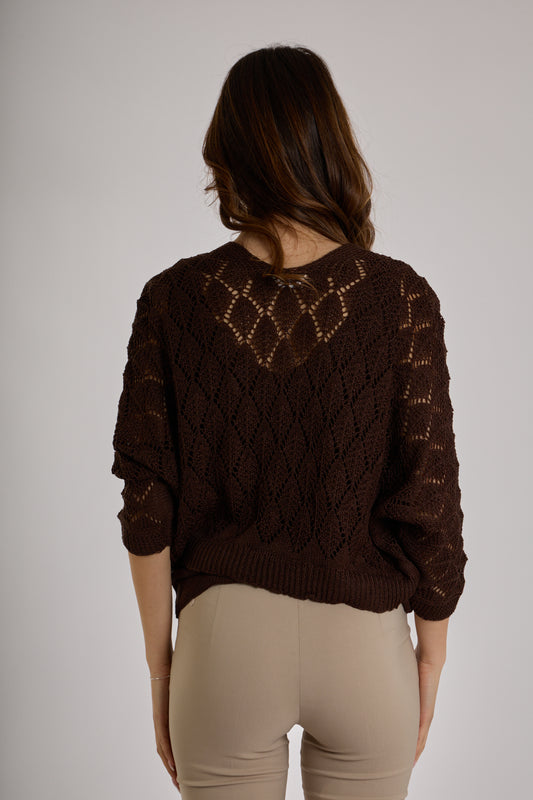 CARDIGAN CORTO|Colore:Cioccolato