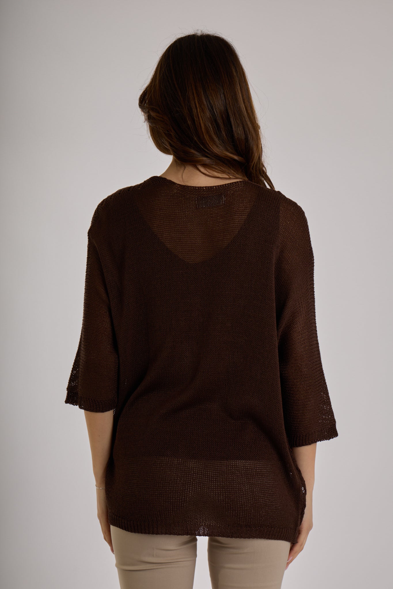 CARDIGAN TRAFORATO|Colore:Cioccolato