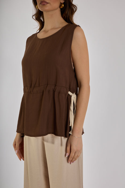 TOP FIOCCHI LATERALI|Colore:Cioccolato