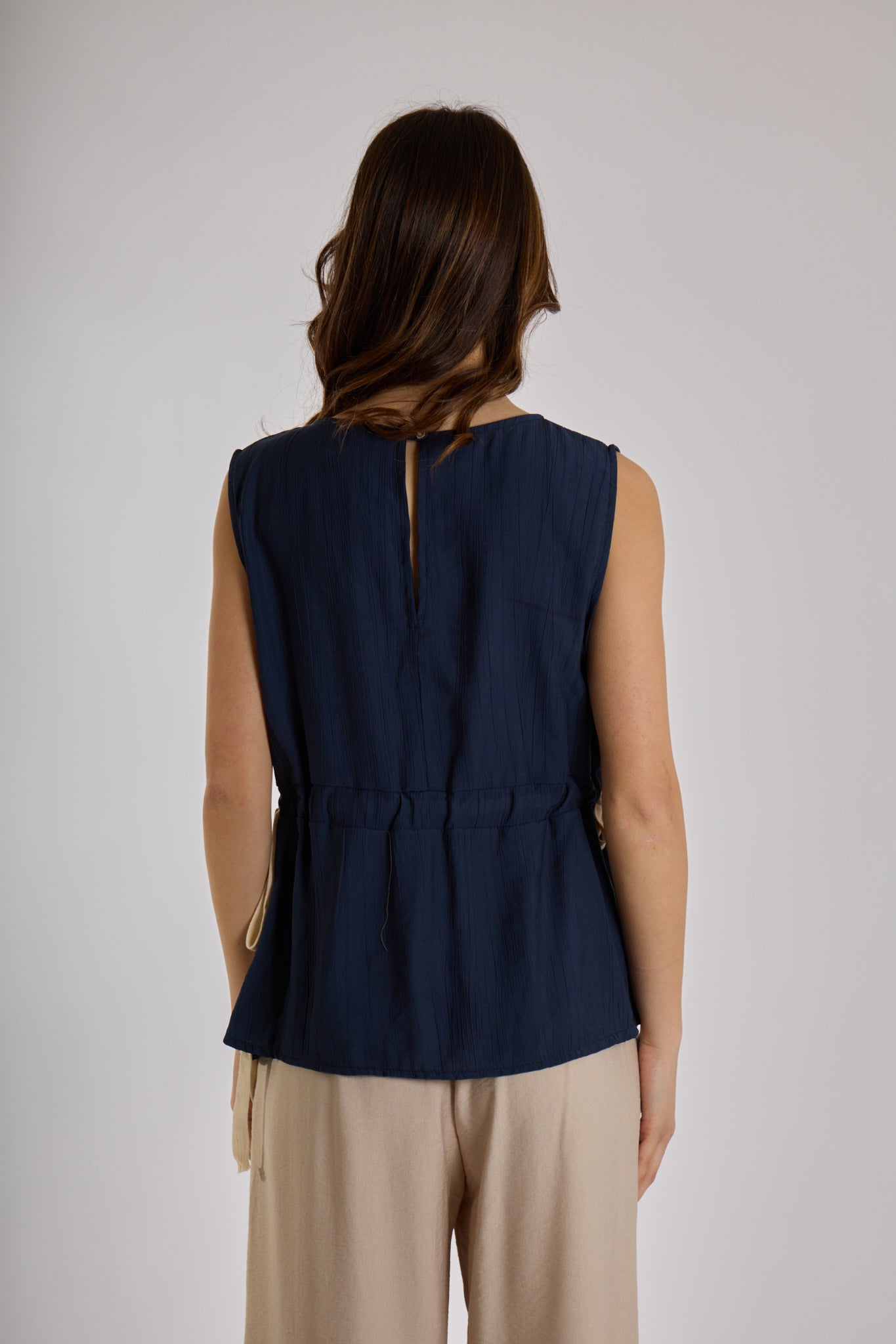 TOP FIOCCHI LATERALI|Colore:Blu