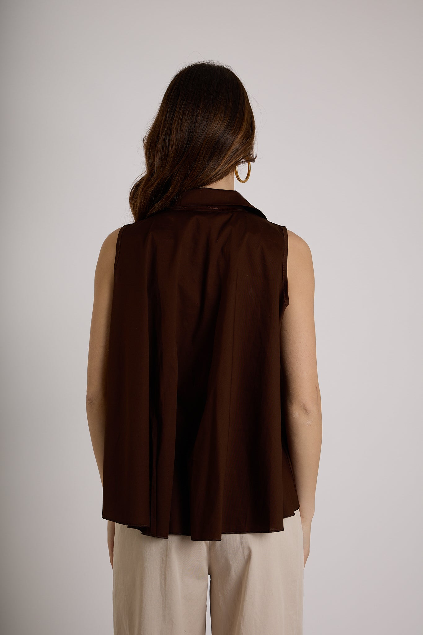 BLUSA COLLO CAMICIA|Colore:Cioccolato