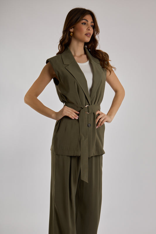 GIACCA SMANICATA |Colore:Militare