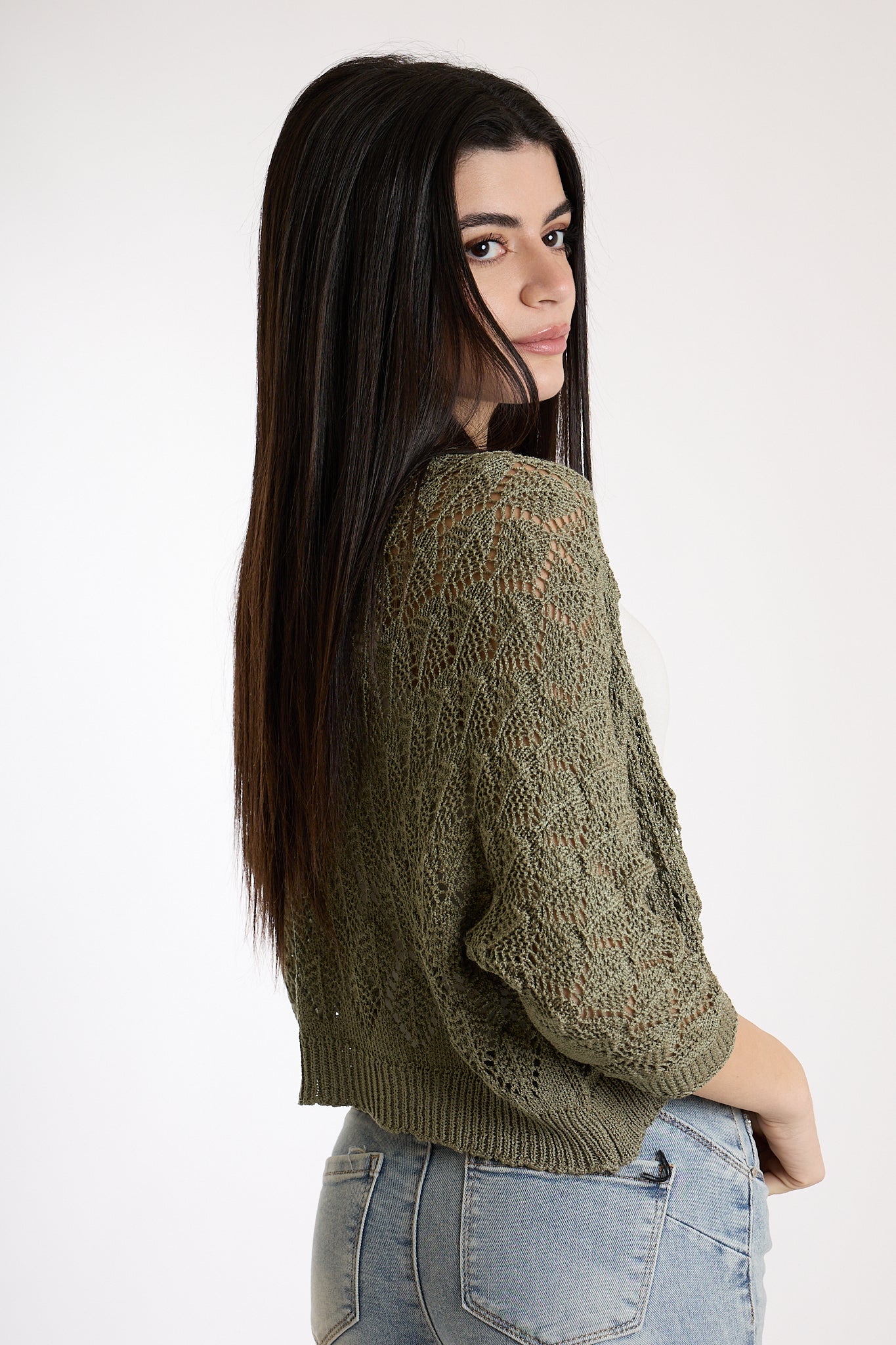 CARDIGAN CORTO|Colore:Militare