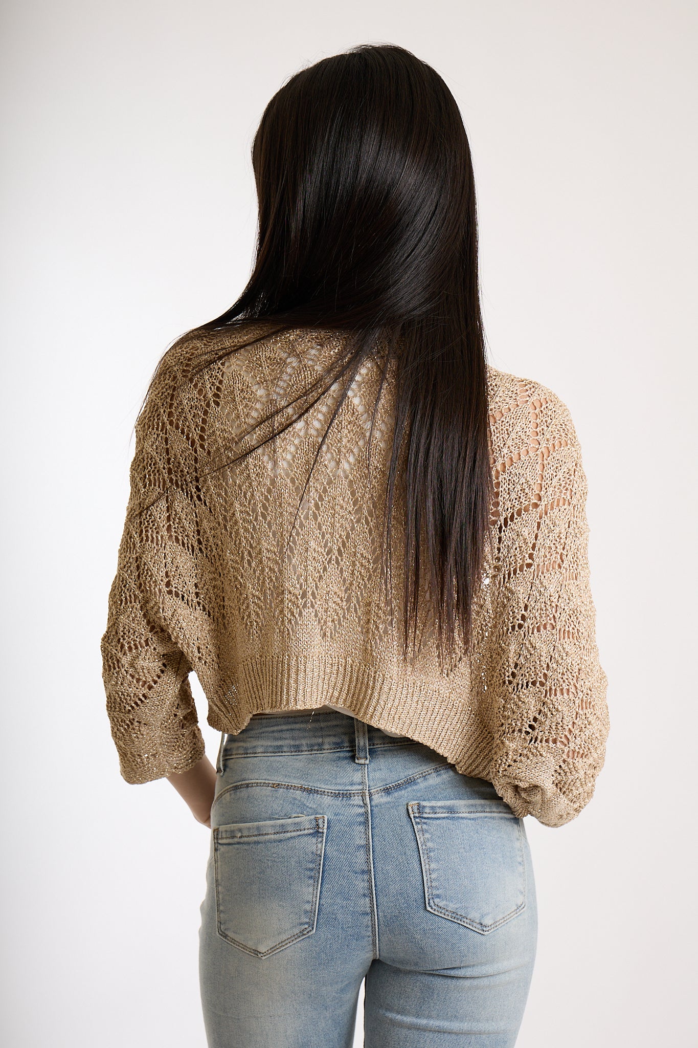 CARDIGAN CORTO LUREX|Colore:Oro