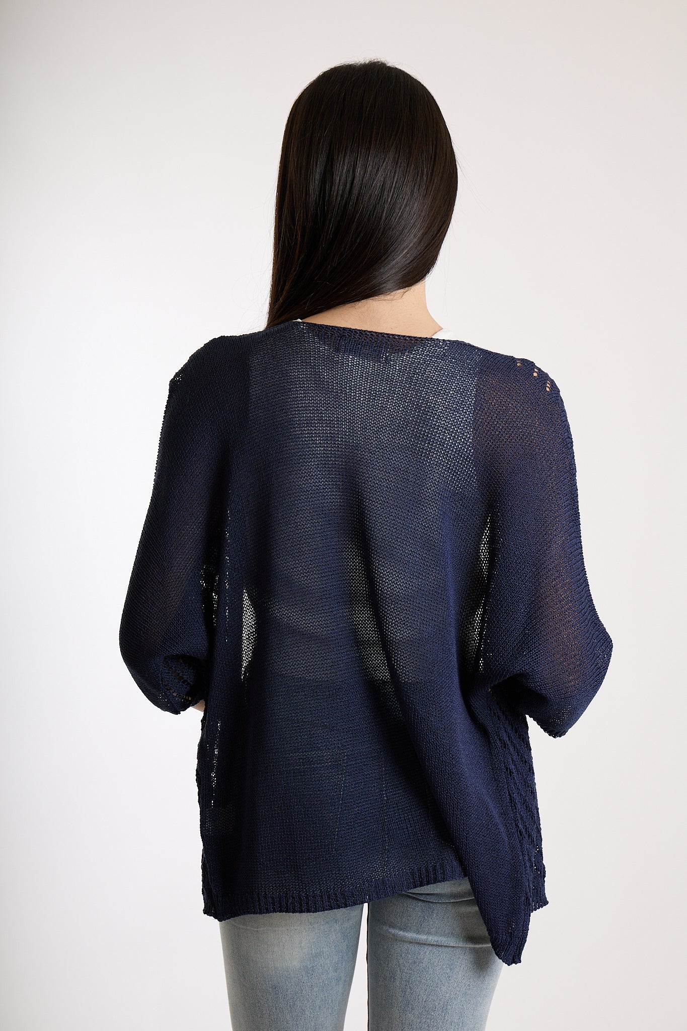 CARDIGAN TRAFORATO|Colore:Blu
