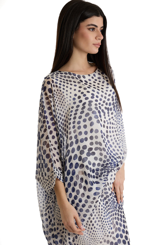 BLUSA FANTASIA SETA|Colore:Blu