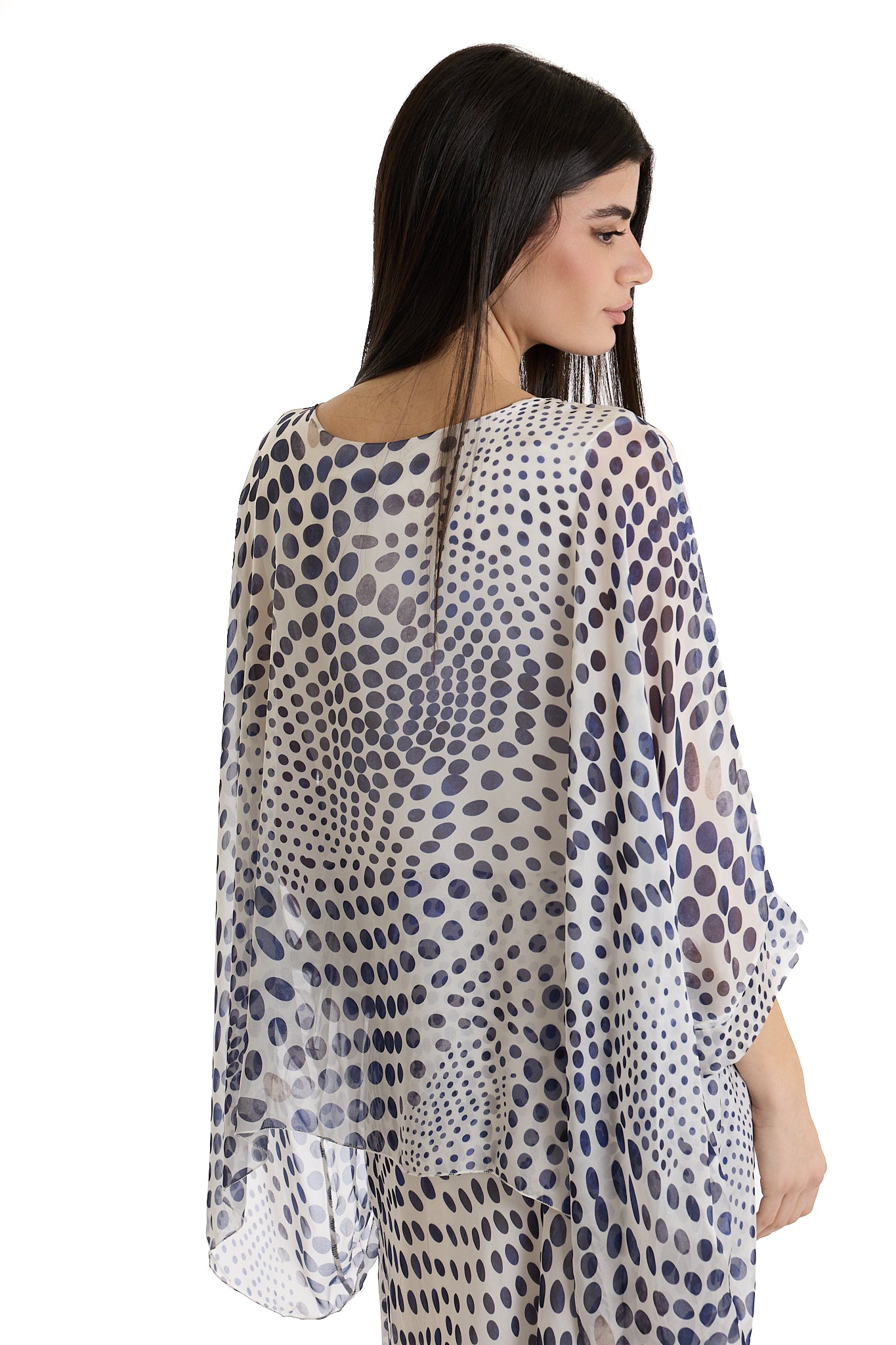 BLUSA FANTASIA SETA|Colore:Blu