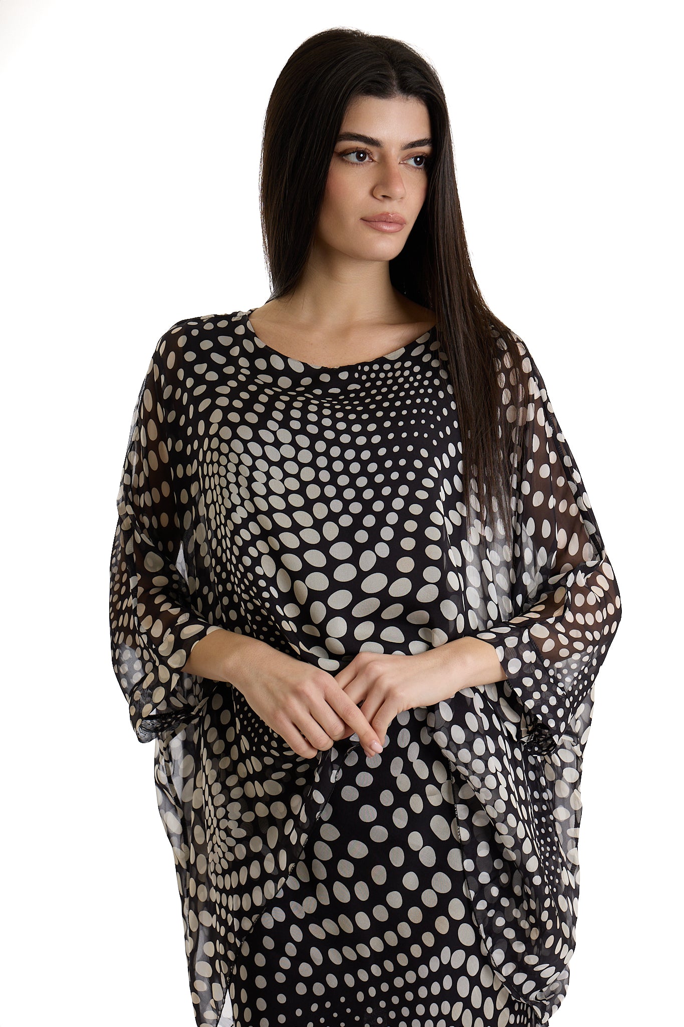 BLUSA FANTASIA SETA|Colore:Nero