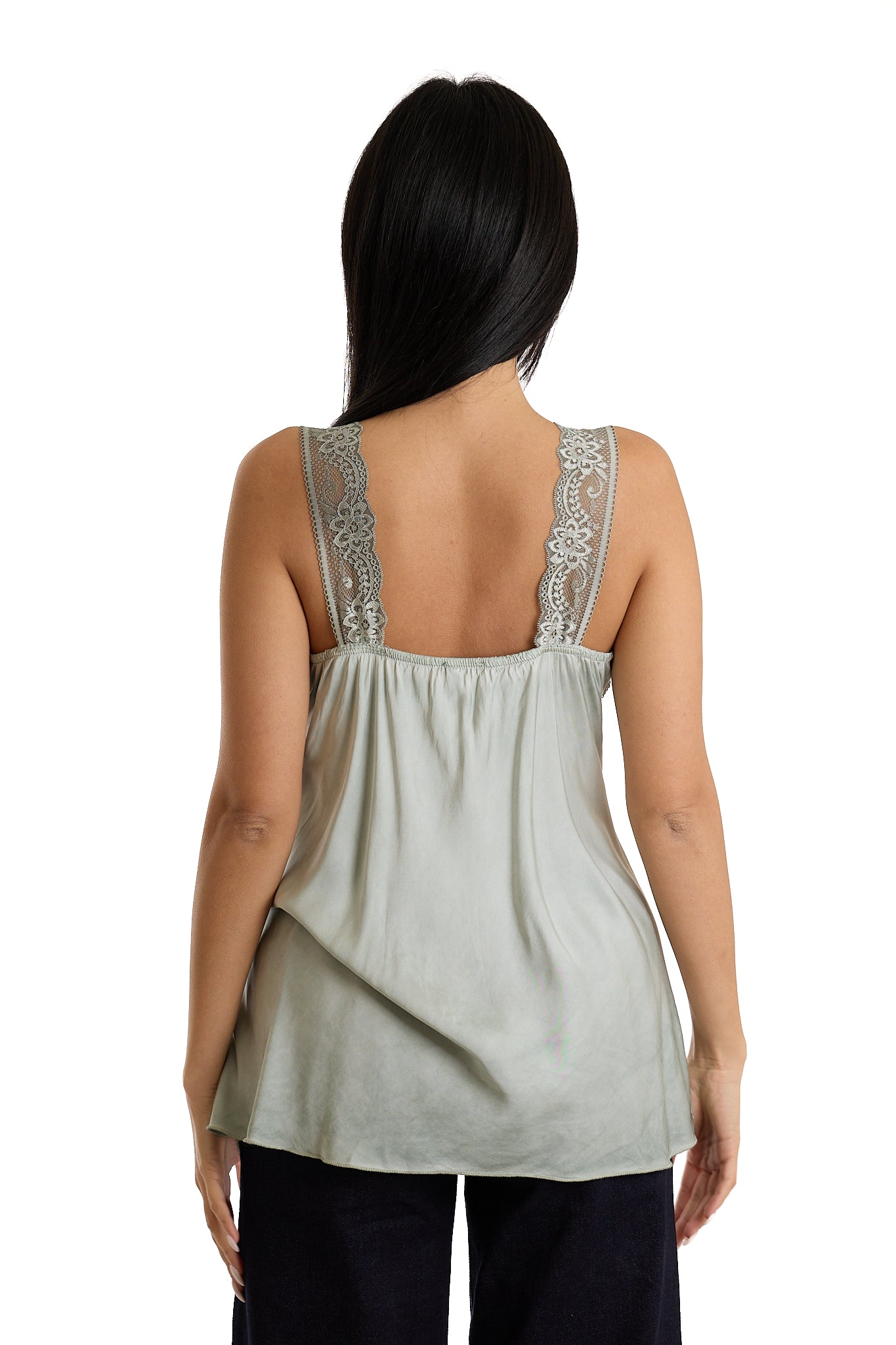TOP MERLETTO RASO|Colore:Menta