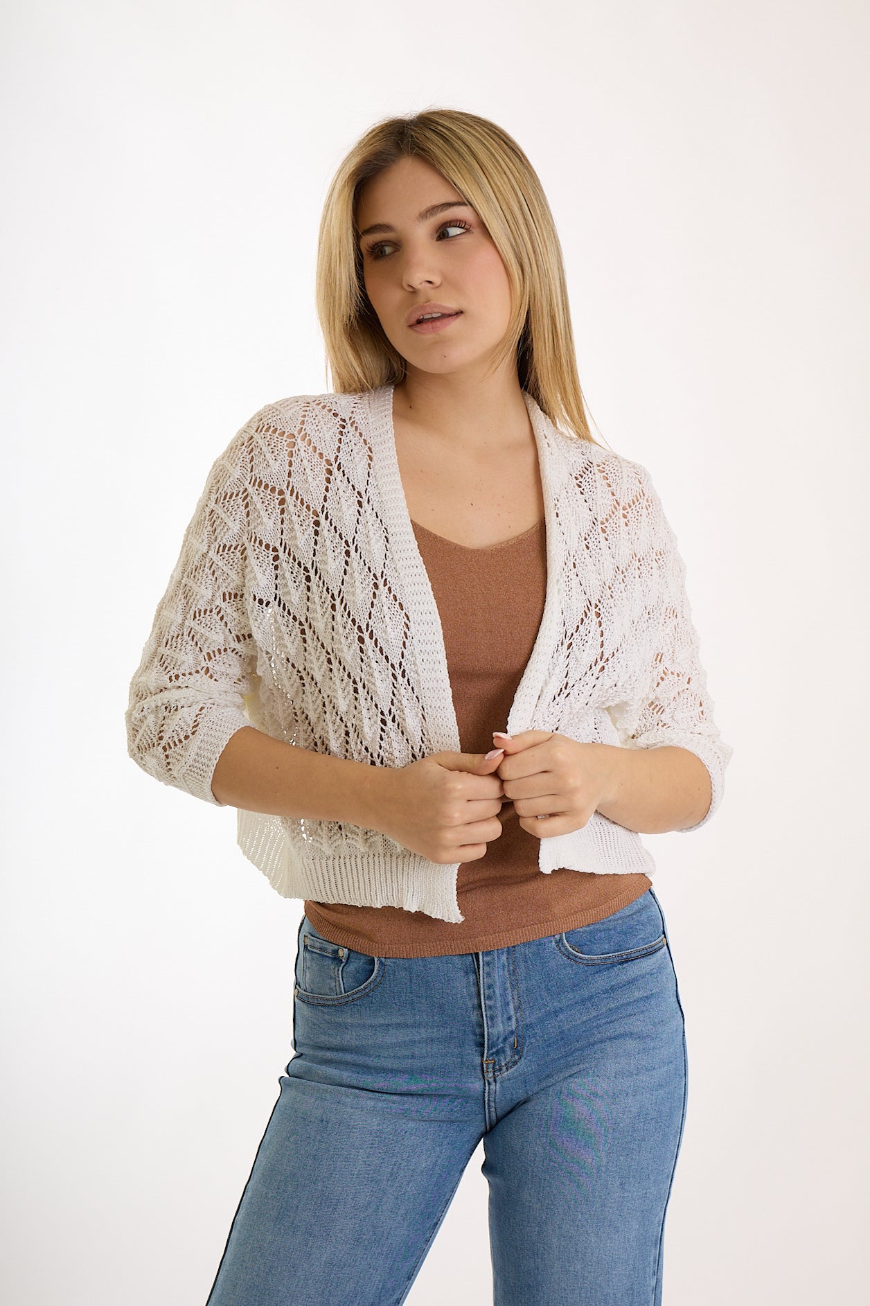 CARDIGAN CORTO|Colore:Bianco