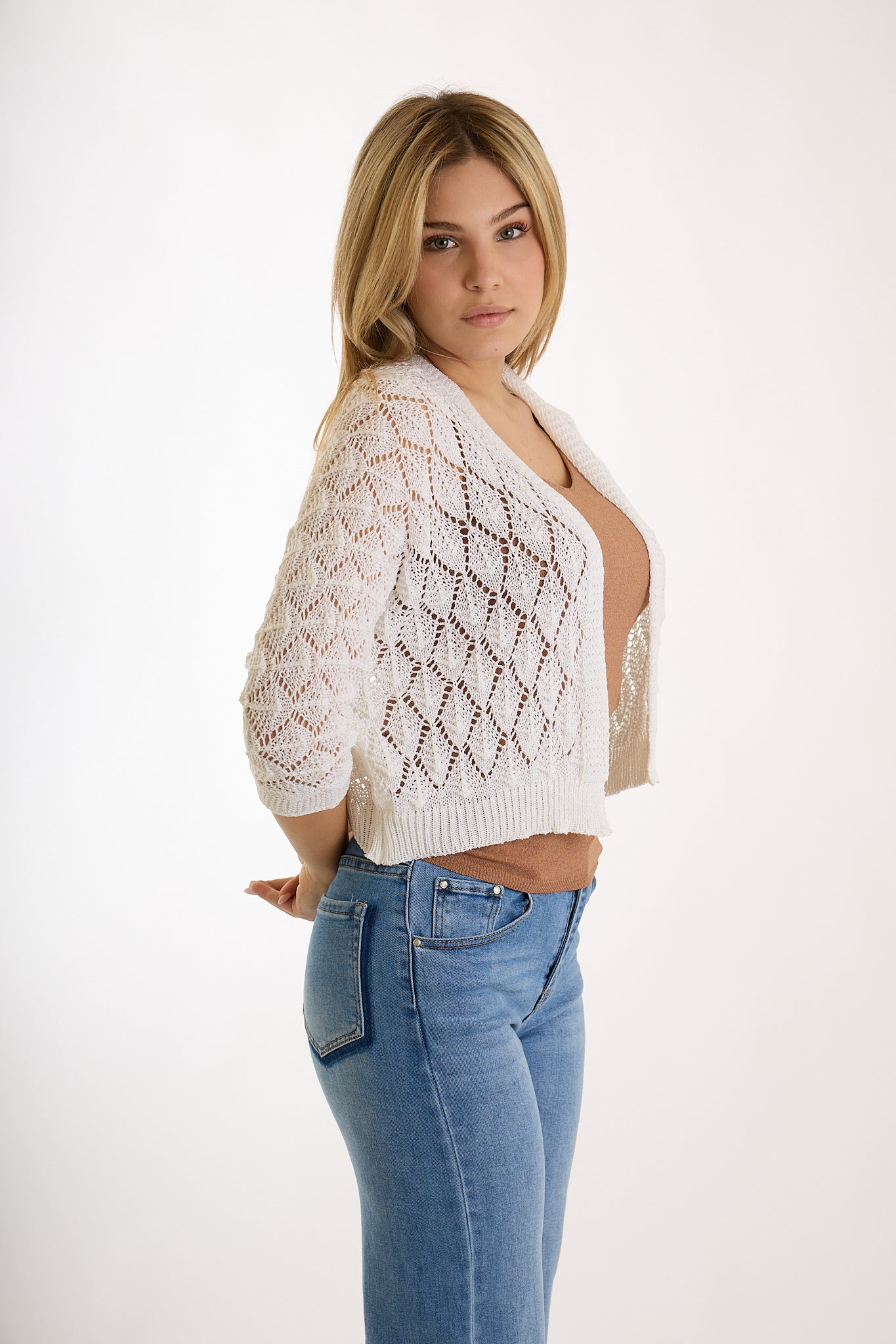 CARDIGAN CORTO|Colore:Bianco