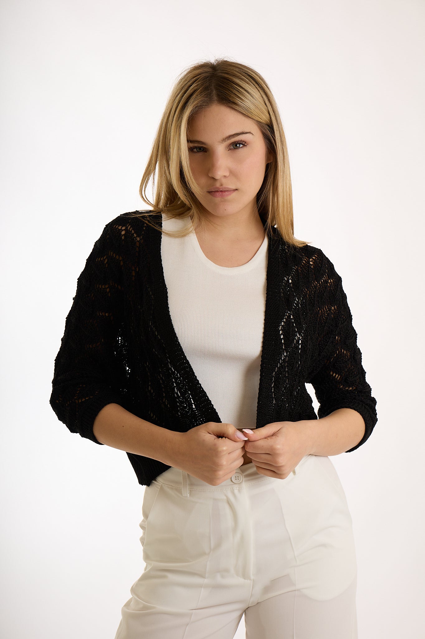 CARDIGAN CORTO|Colore:Nero