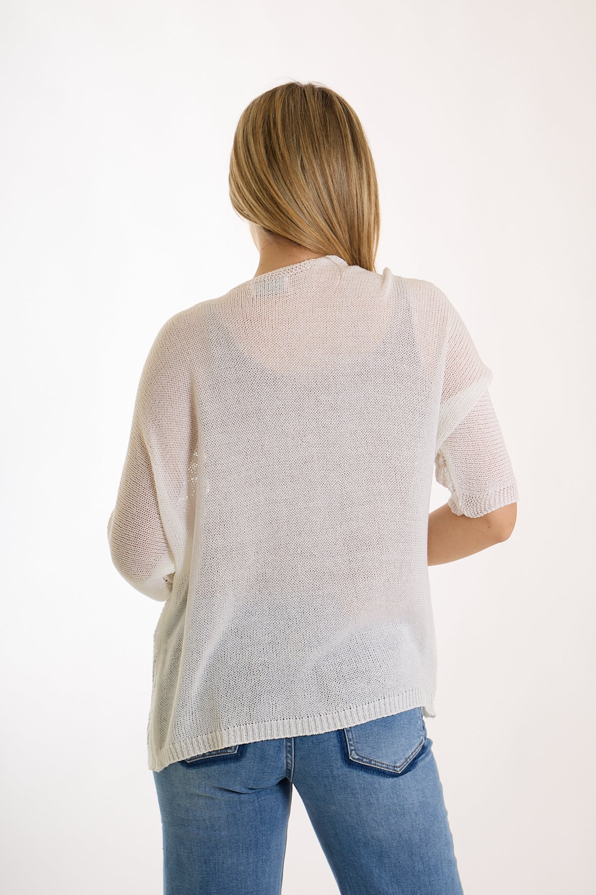 CARDIGAN TRAFORATO|Colore:Bianco