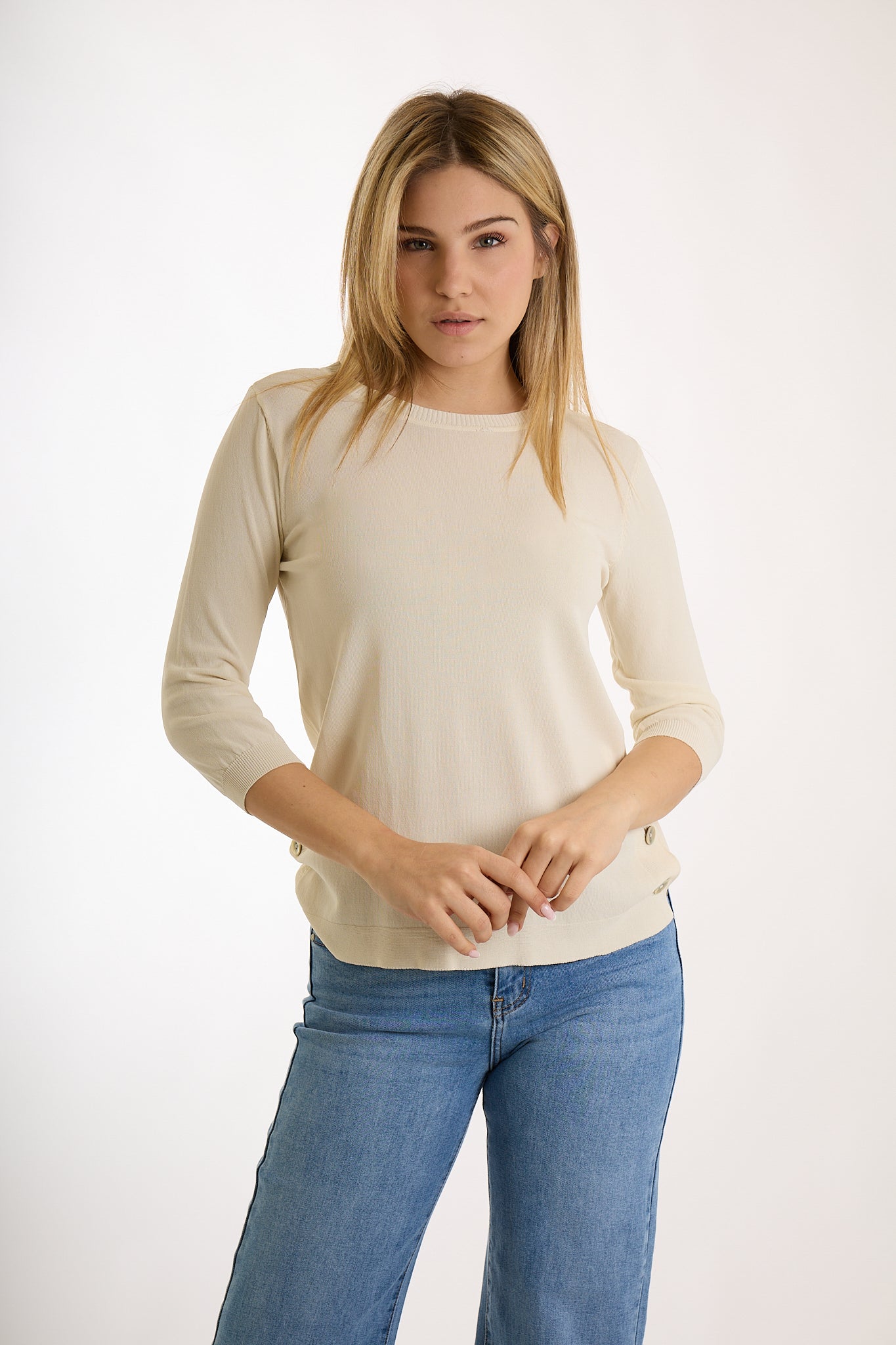 MAGLIA BOTTONI FIANCHI|Colore:Sabbia
