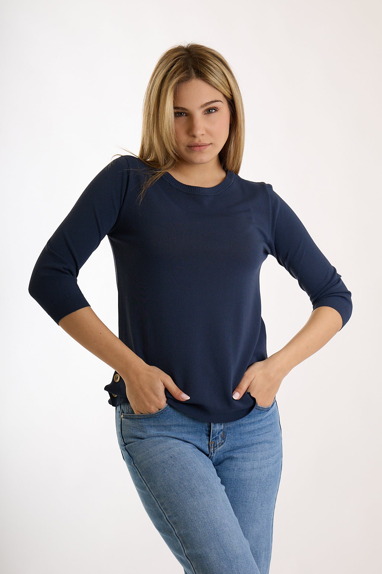 MAGLIA BOTTONI FIANCHI|Colore:Blu