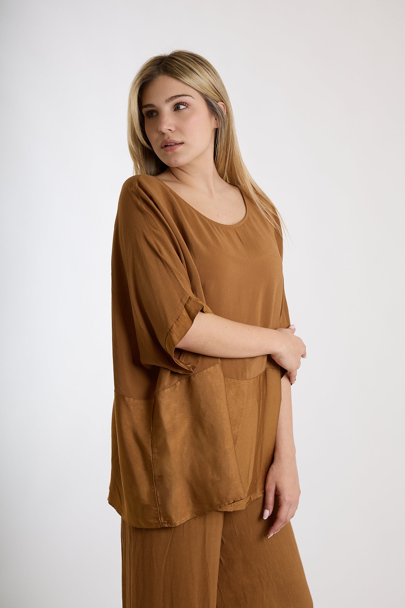 BLUSA BANDA RASO|Colore:Cioccolato