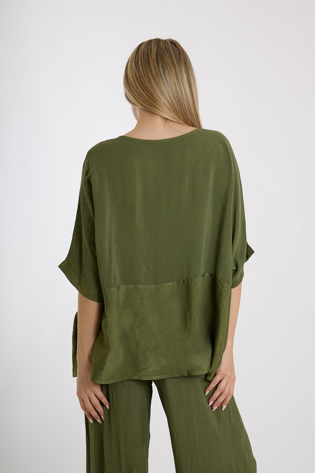 BLUSA BANDA RASO|Colore:Militare