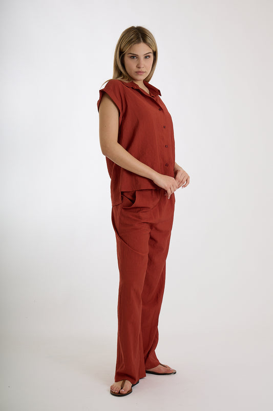 PANTALONE|Colore:Terracotta