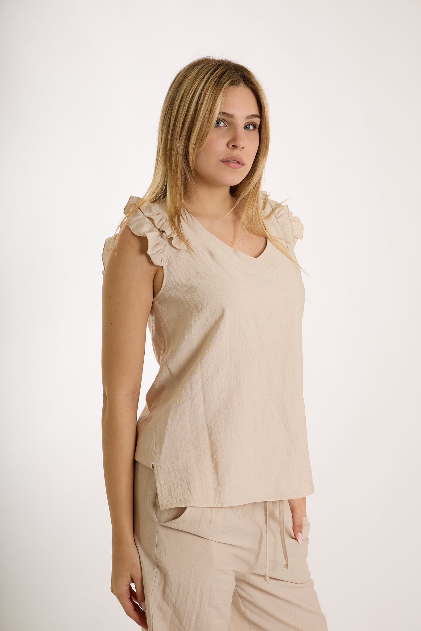 TOP  ROUCHES|Colore:Sabbia