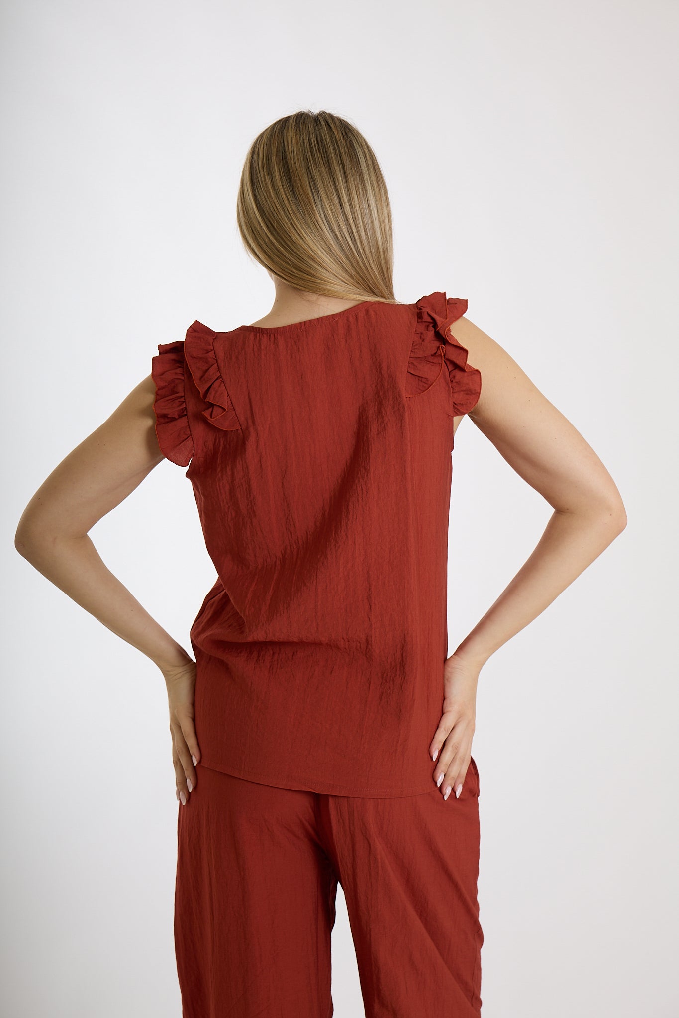 TOP  ROUCHES|Colore:Terracotta