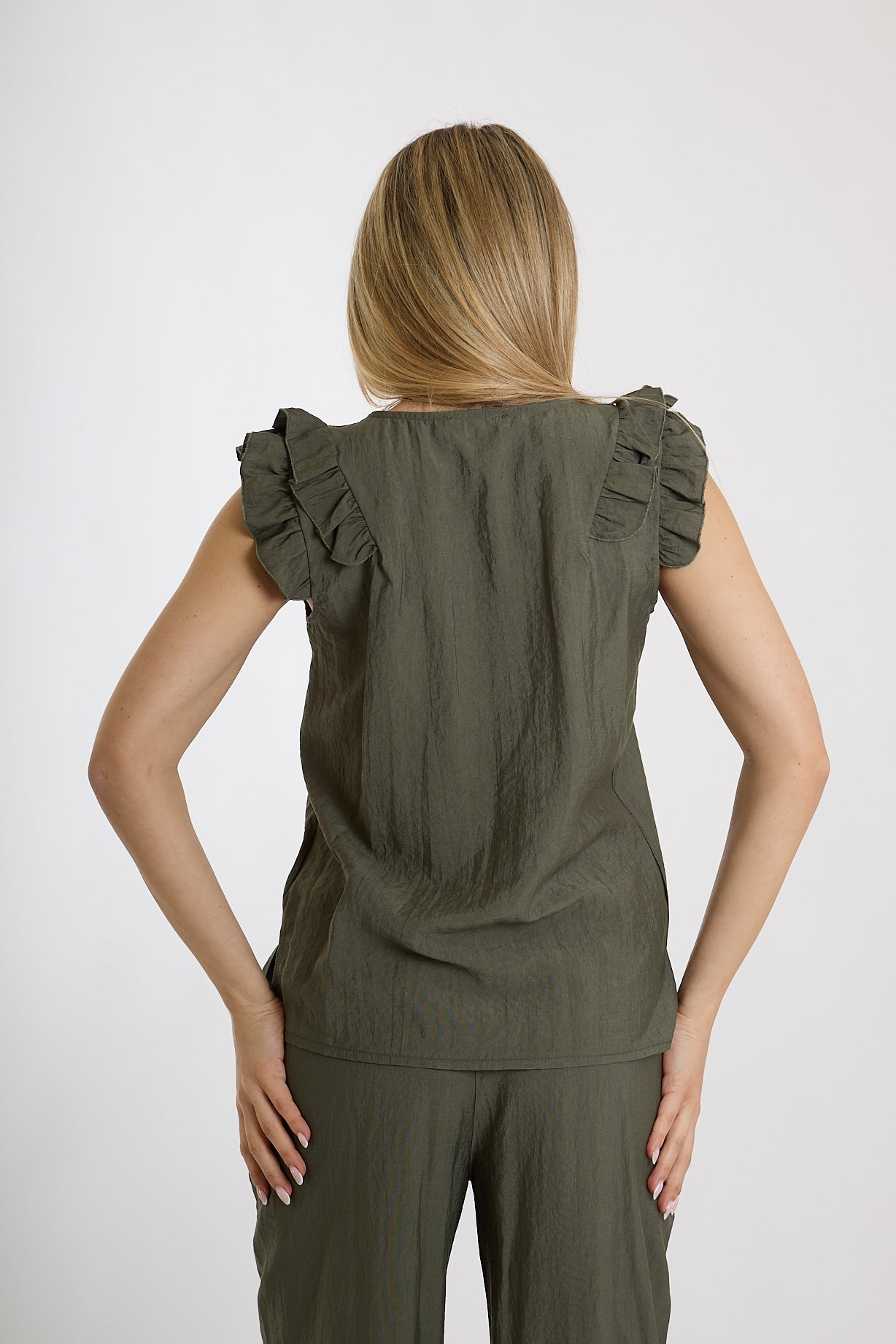 TOP  ROUCHES|Colore:Militare