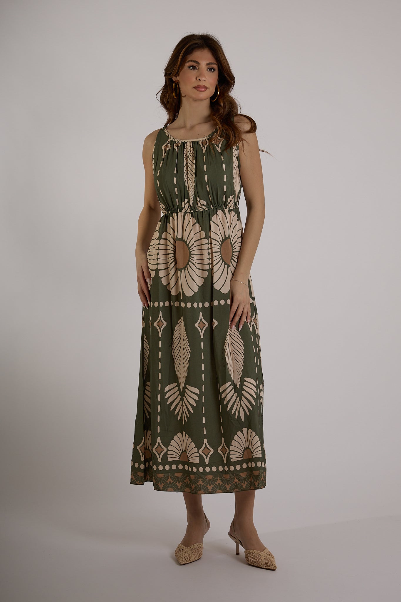 ABITO LUNGO IN FANTASIA|Colore:Militare