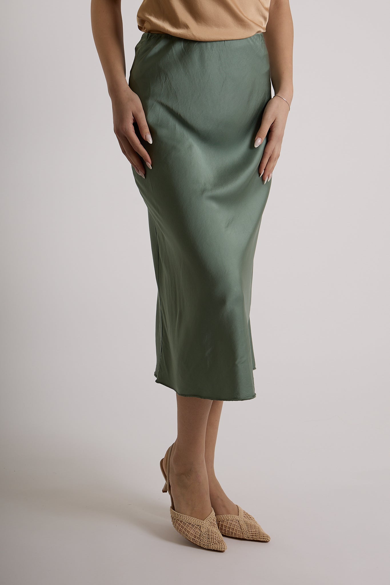 GONNA VISCOSA|Colore:Militare