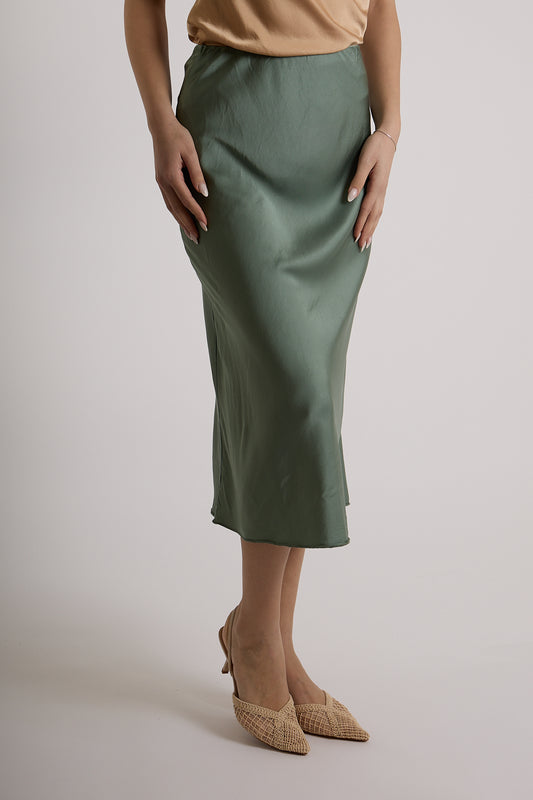 GONNA VISCOSA|Colore:Militare