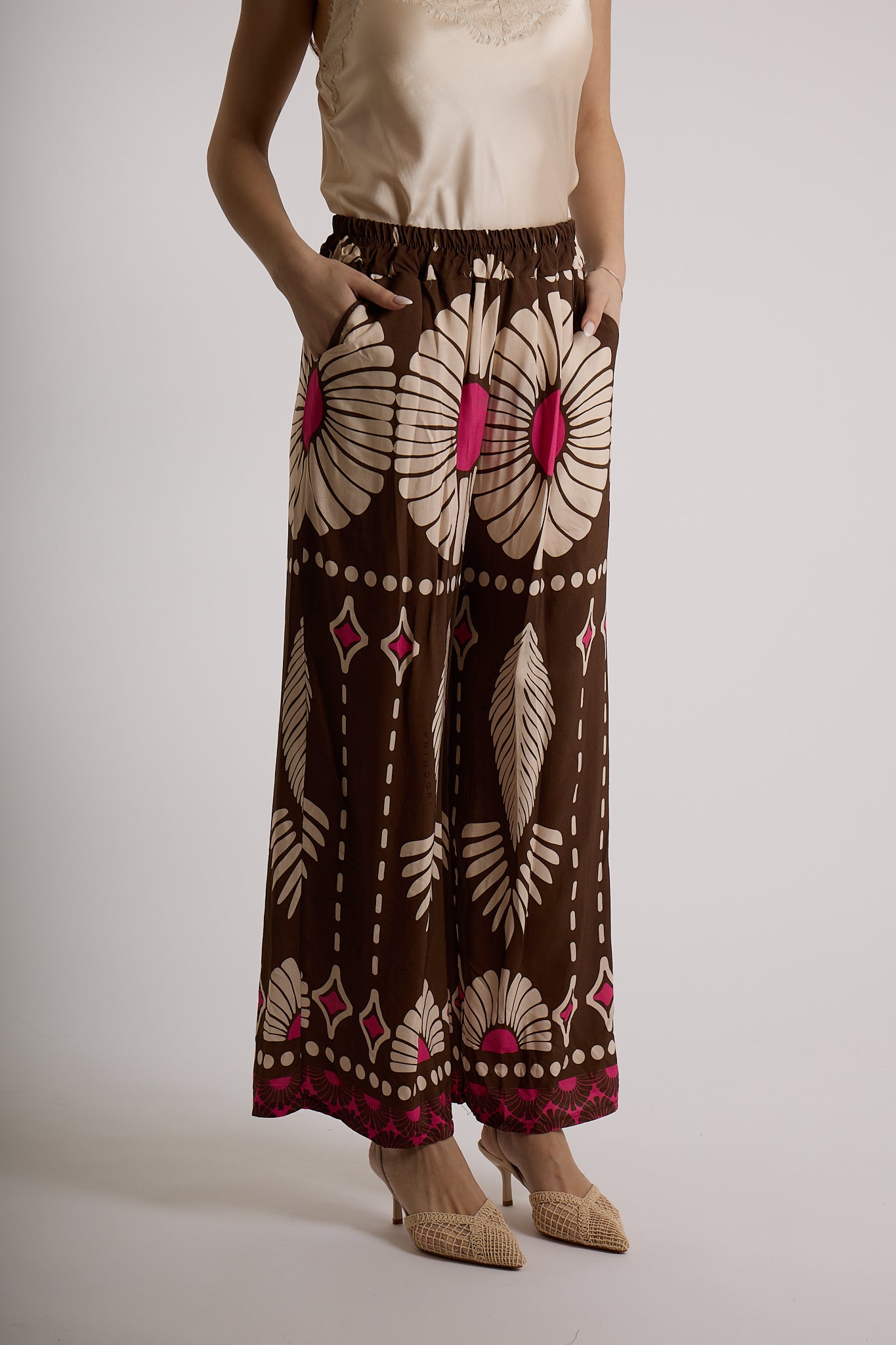 PANTALONE IN FANTASIA|Colore:Cioccolato