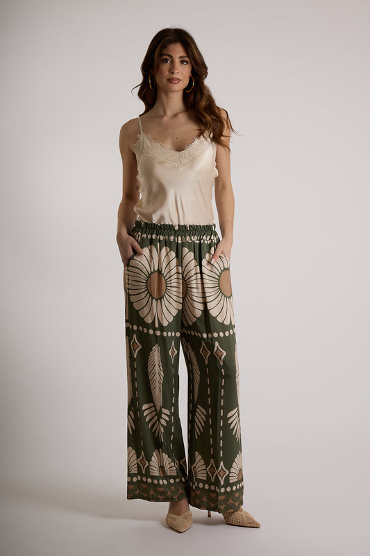 PANTALONE IN FANTASIA|Colore:Militare