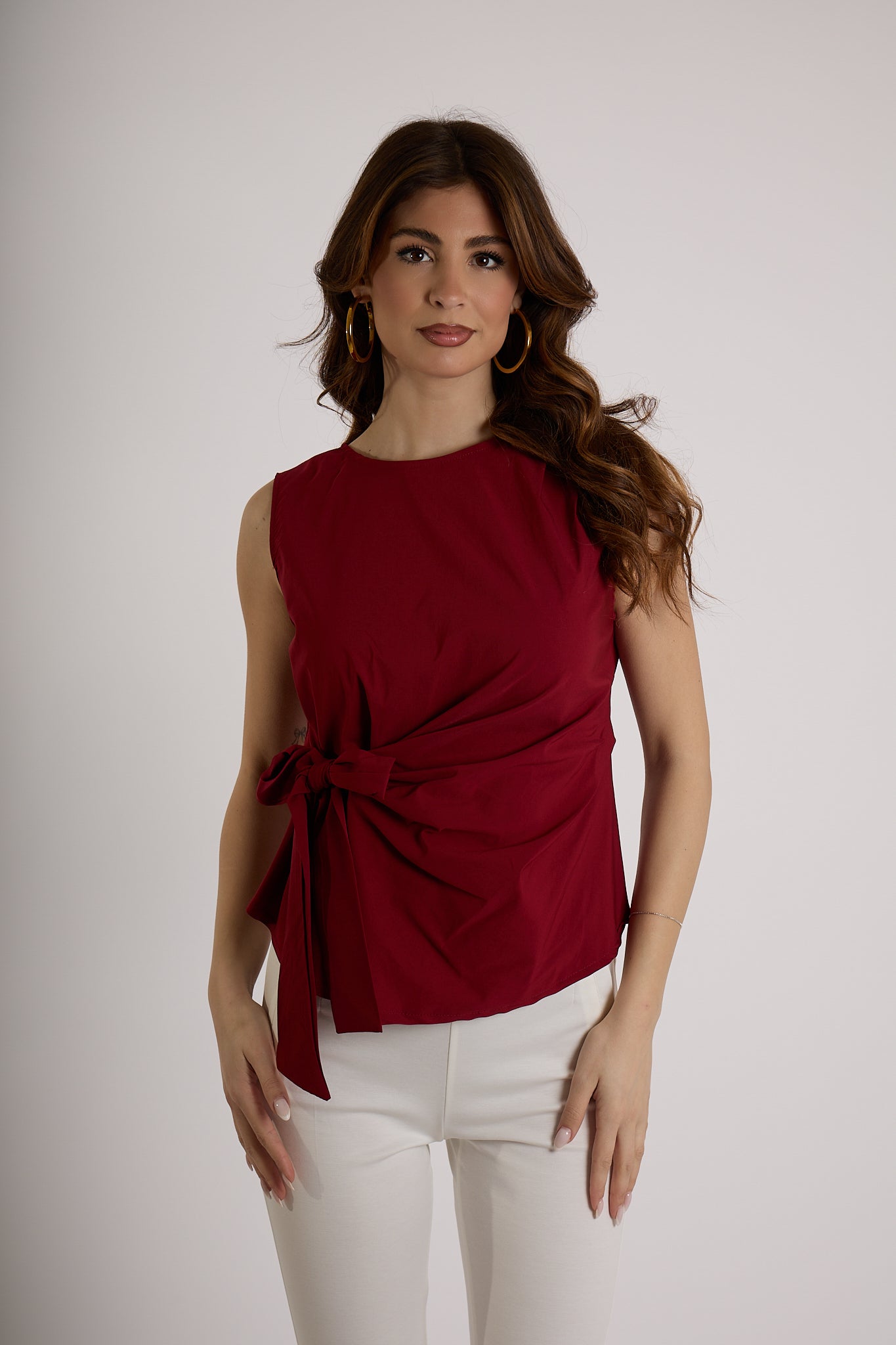 TOP NODO LATERALE |Colore:Rosso india