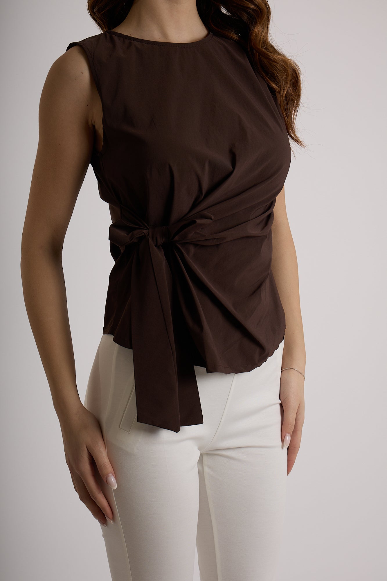 TOP NODO LATERALE |Colore:Cioccolato