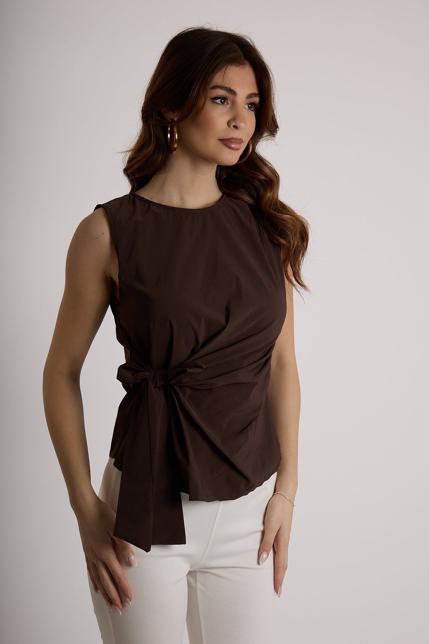 TOP NODO LATERALE |Colore:Cioccolato