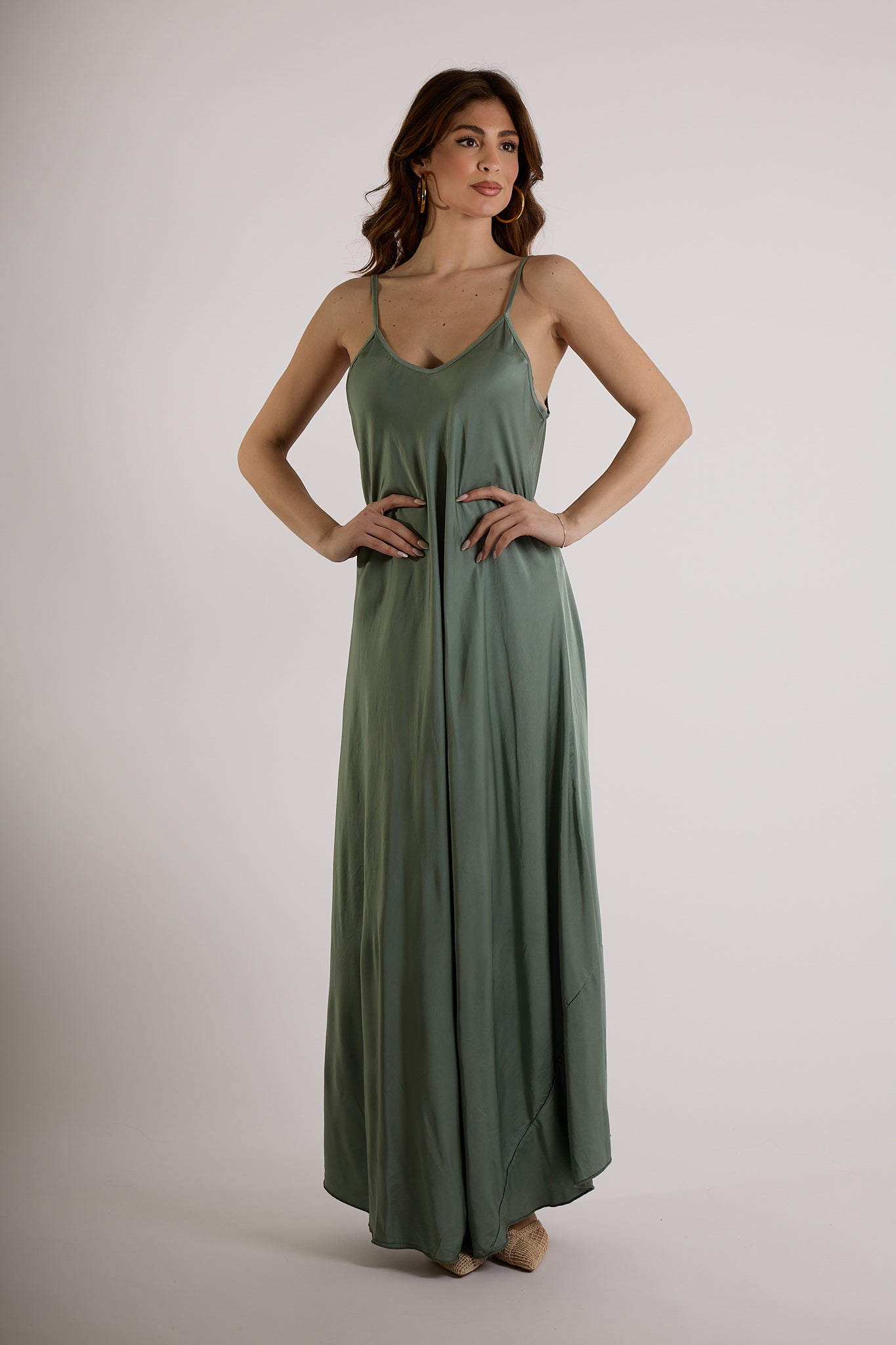 ABITO VISCOSA|Colore:Militare