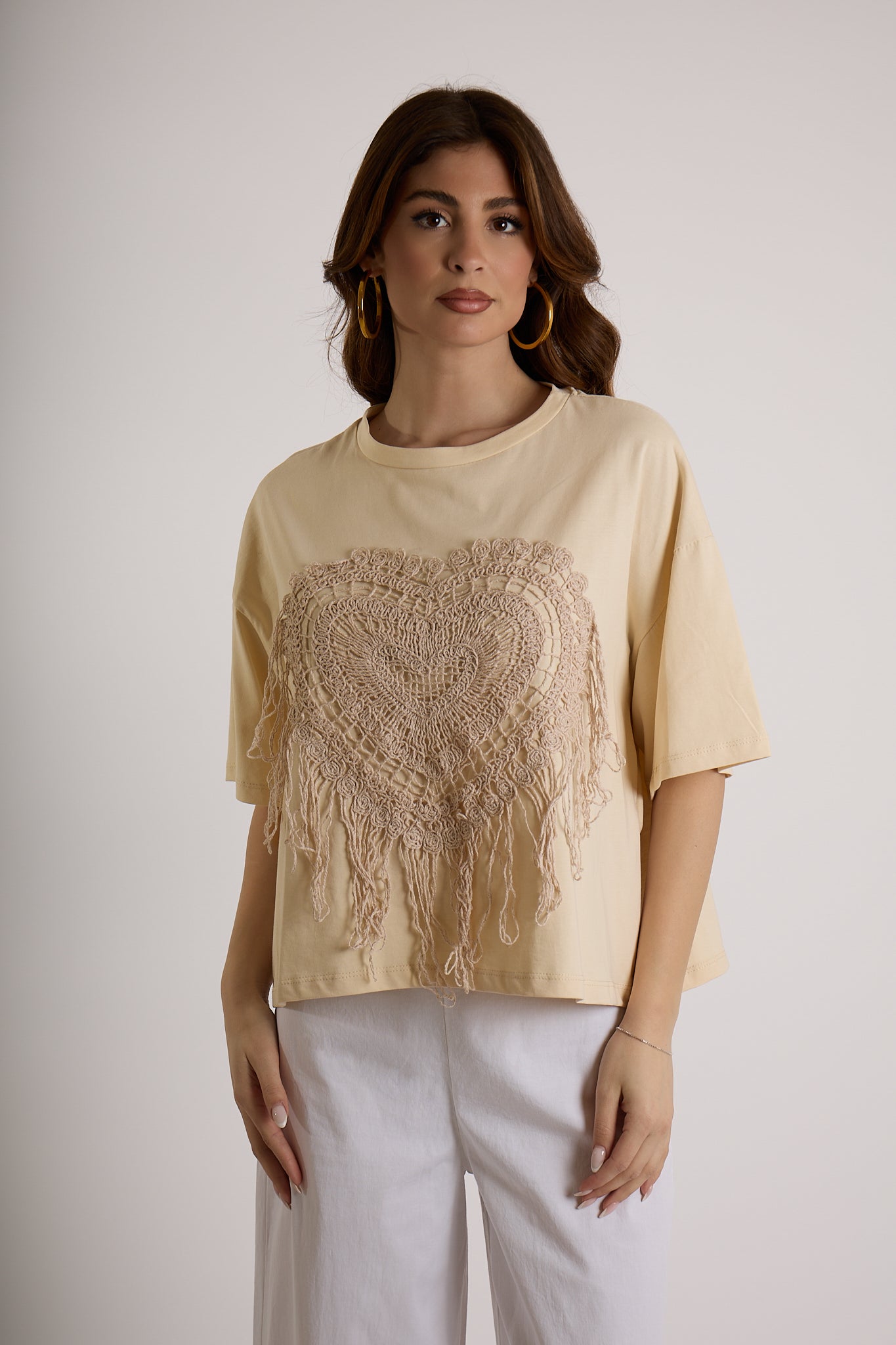 MAGLIA RICAMI |Colore:Sabbia
