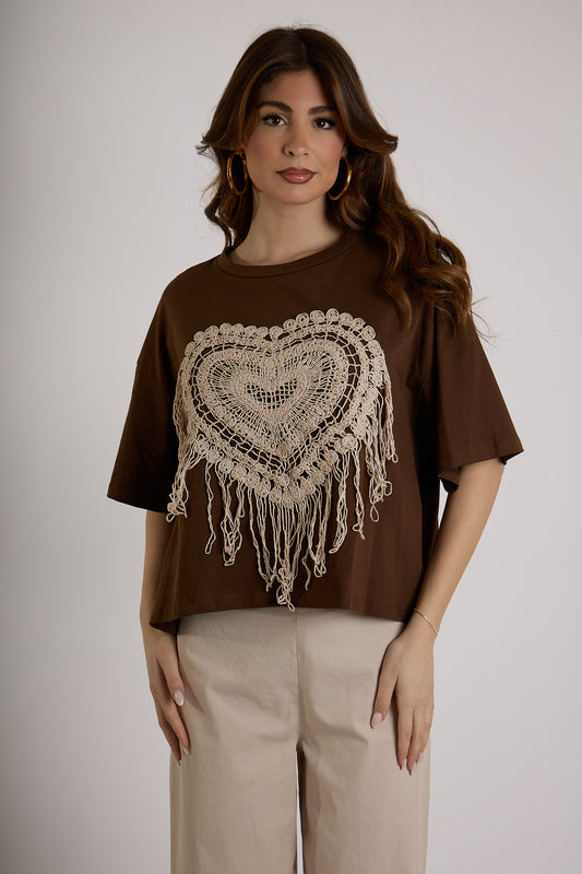 MAGLIA RICAMI |Colore:Cioccolato