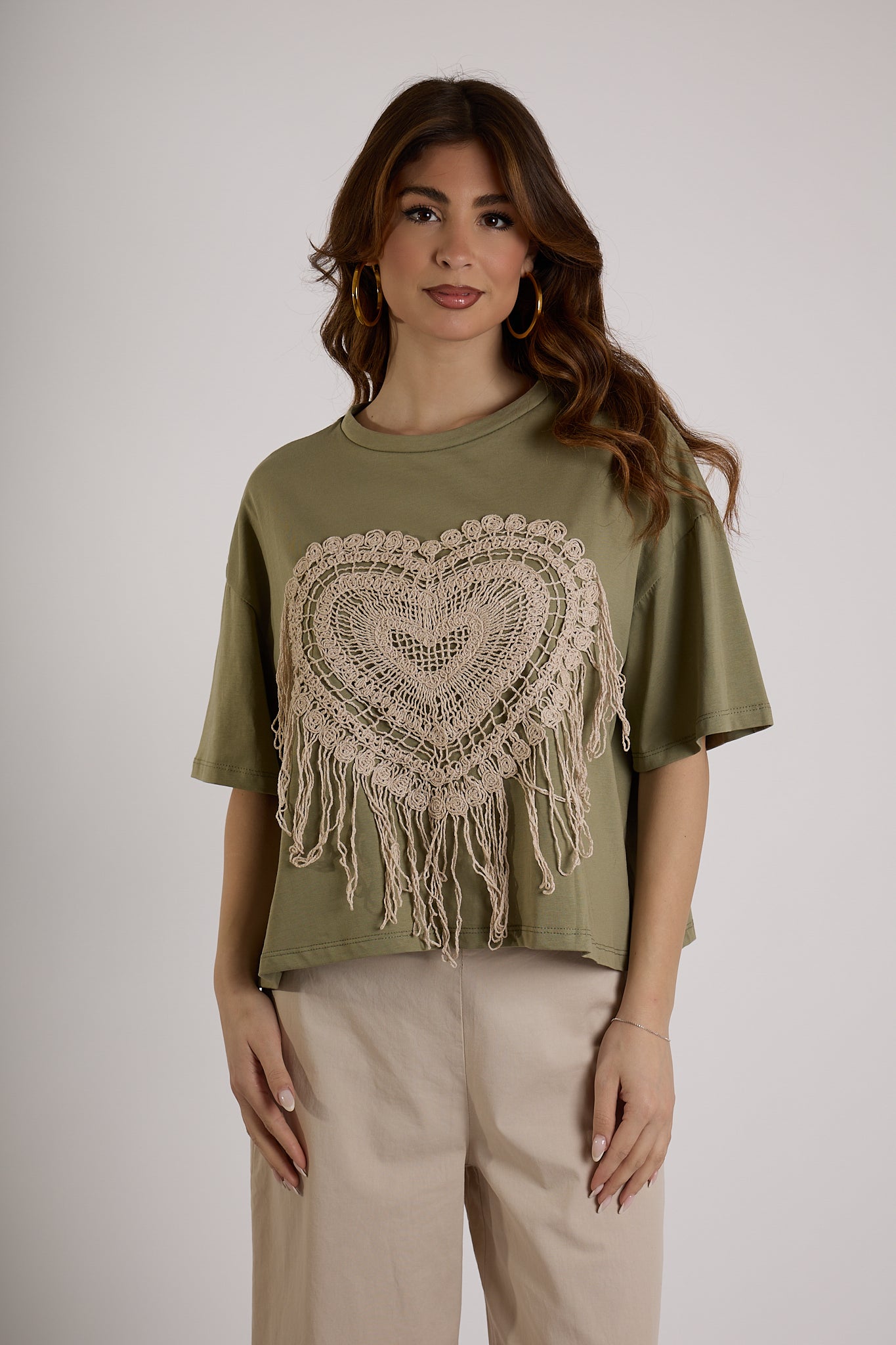 MAGLIA RICAMI |Colore:Militare
