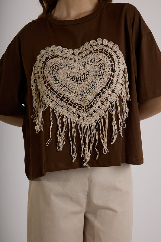 MAGLIA RICAMI |Colore:Cioccolato