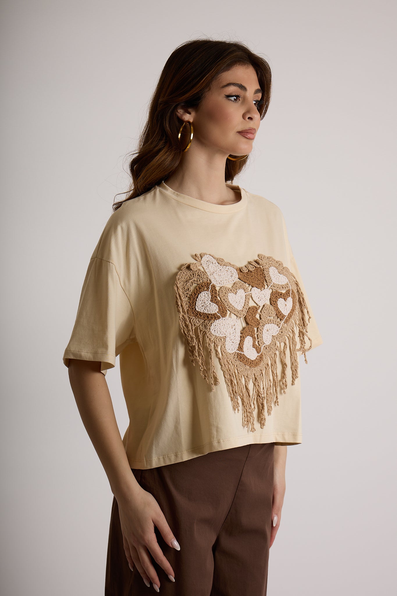 MAGLIA RICAMI|Colore:Sabbia