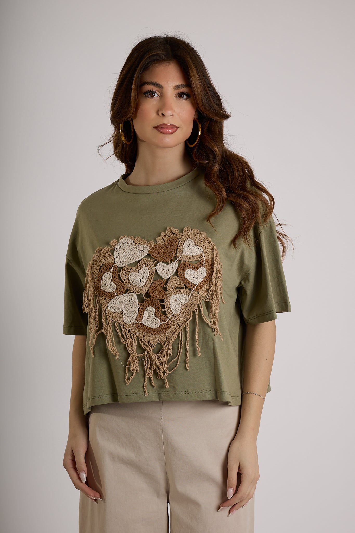 MAGLIA RICAMI|Colore:Militare