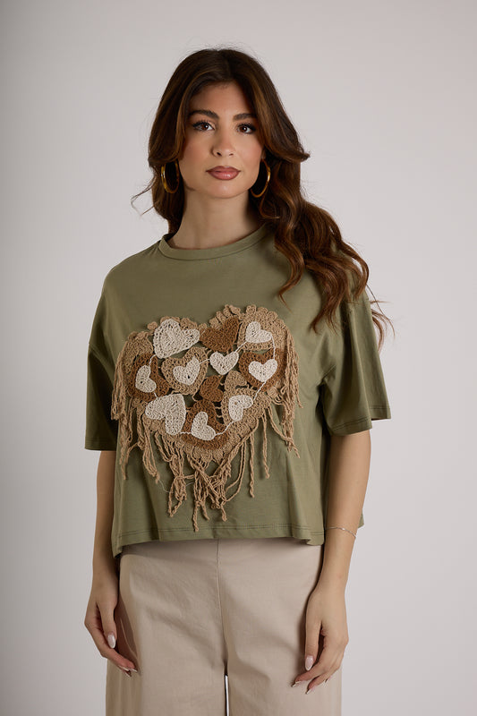 MAGLIA RICAMI|Colore:Militare