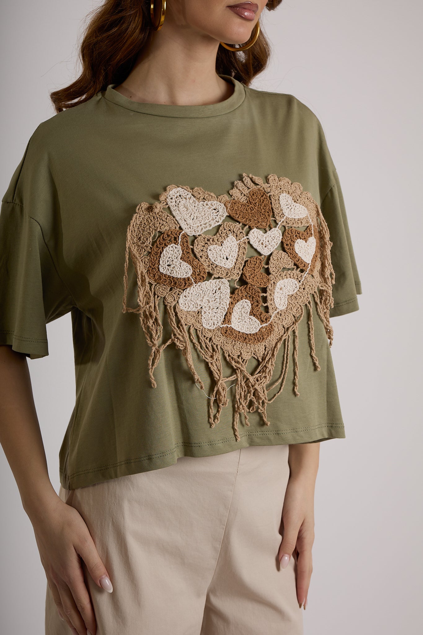 MAGLIA RICAMI|Colore:Militare