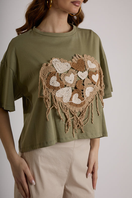 MAGLIA RICAMI|Colore:Militare