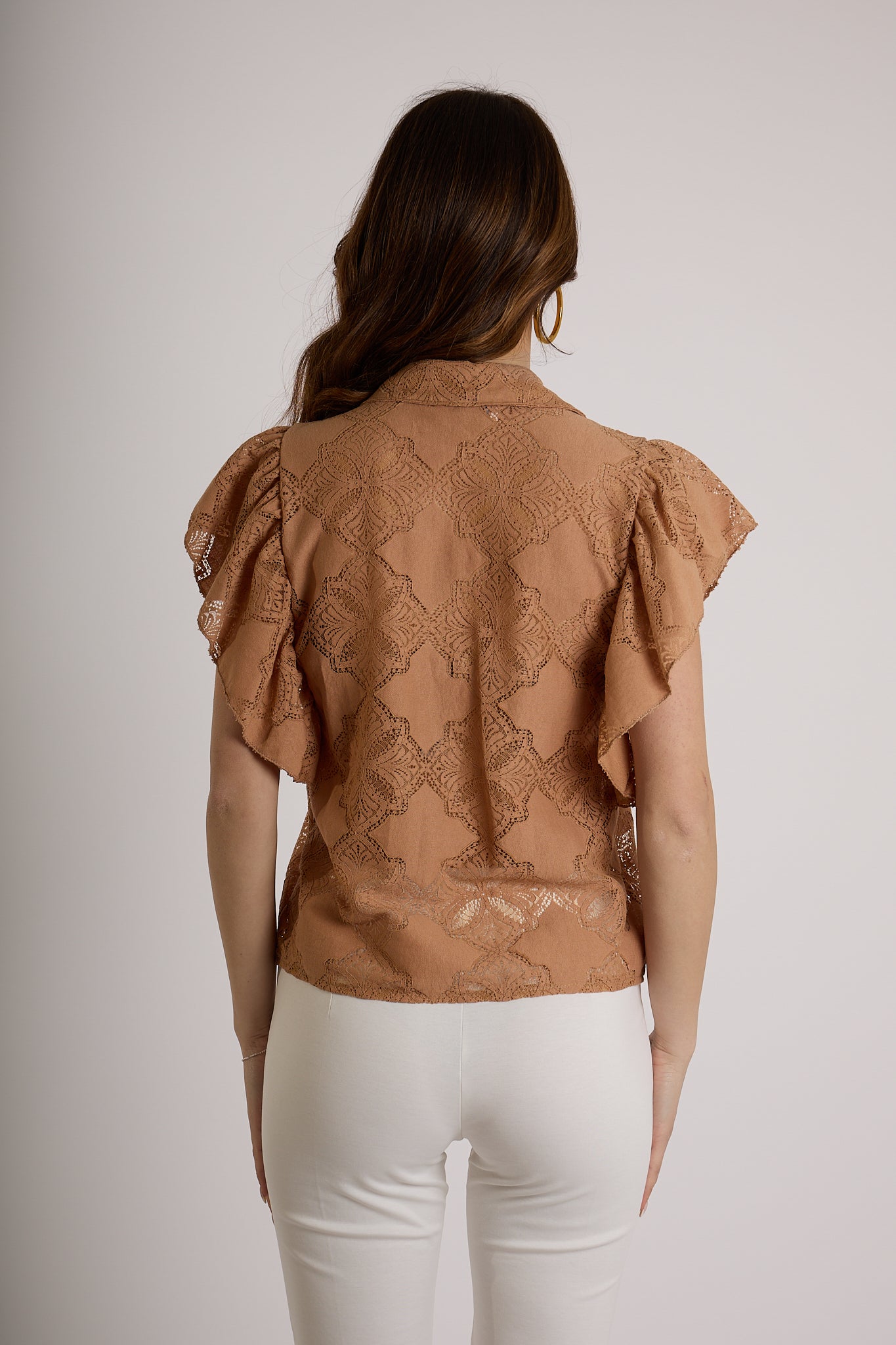 CAMICIA RICAMATA|Colore:Sabbia