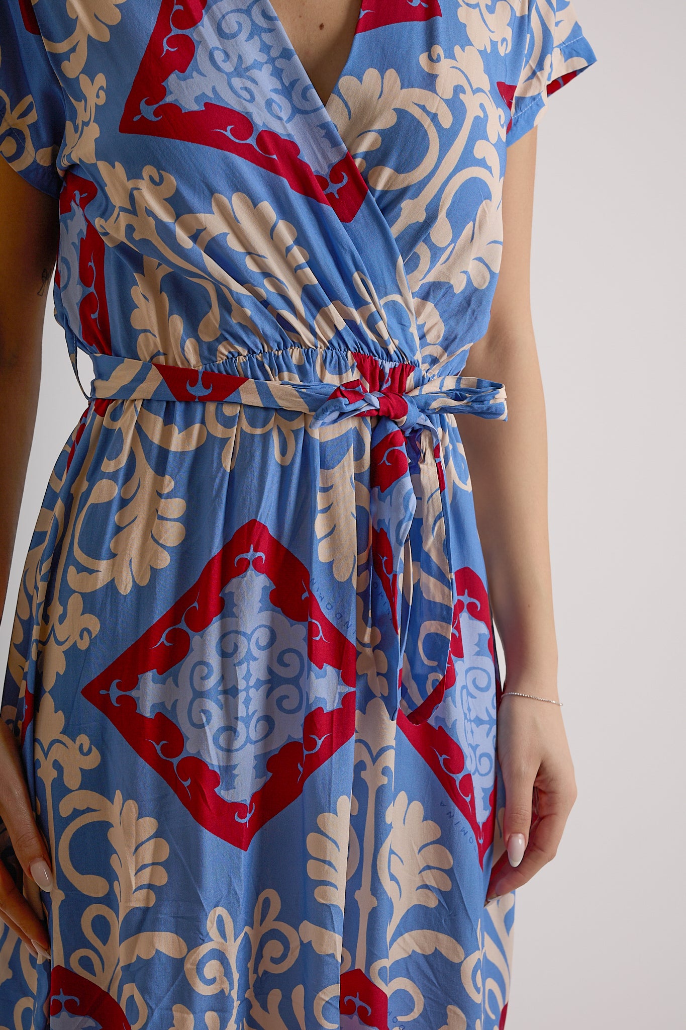 ABITO MIDI IN FANTASIA|Colore:Jeans