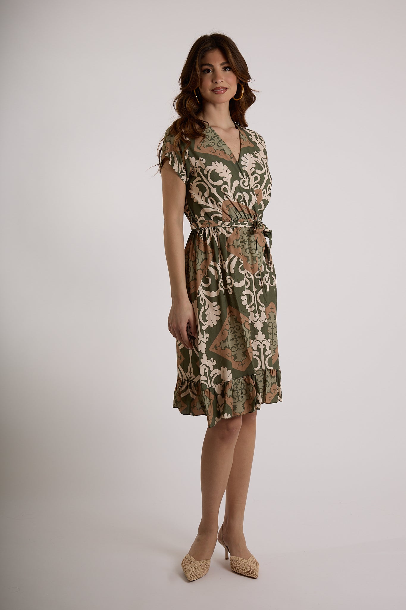 ABITO MIDI IN FANTASIA|Colore:Militare
