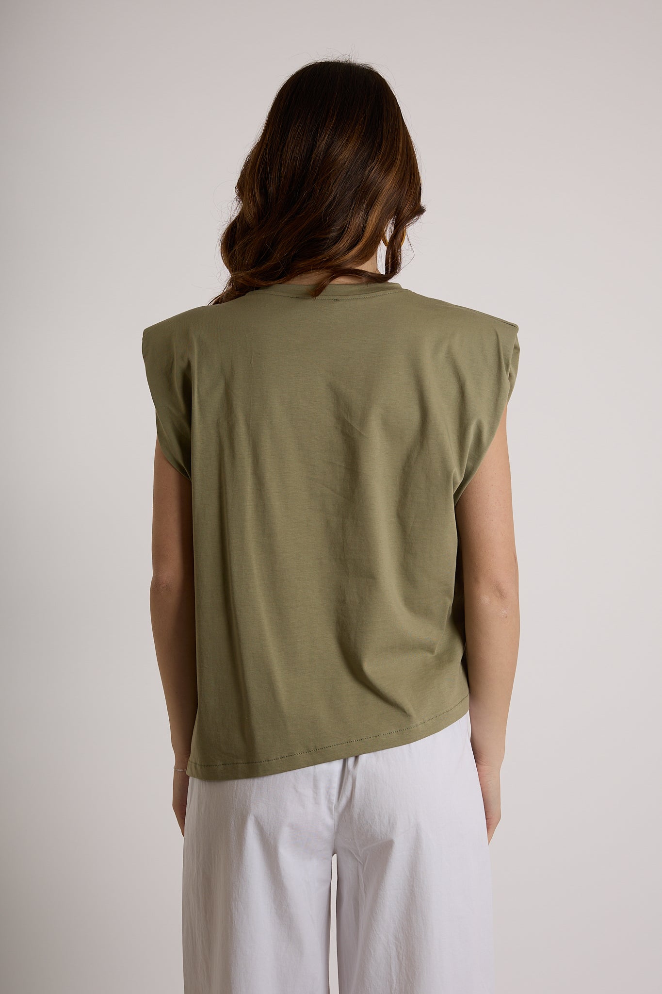 TOP SPILLA FIOCCO|Colore:Militare